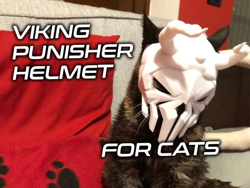 Viking Punisher Helmet for Cats - Epic Armor