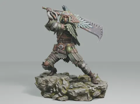Escenografía en miniatura: Pukei Armor Set + Greatsword - MH Diorama #018H — referencia de MakerWorld