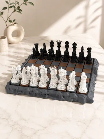 Letrero o emblema decorativo: Gothic Filigree Chess Set — vista de referencia 3