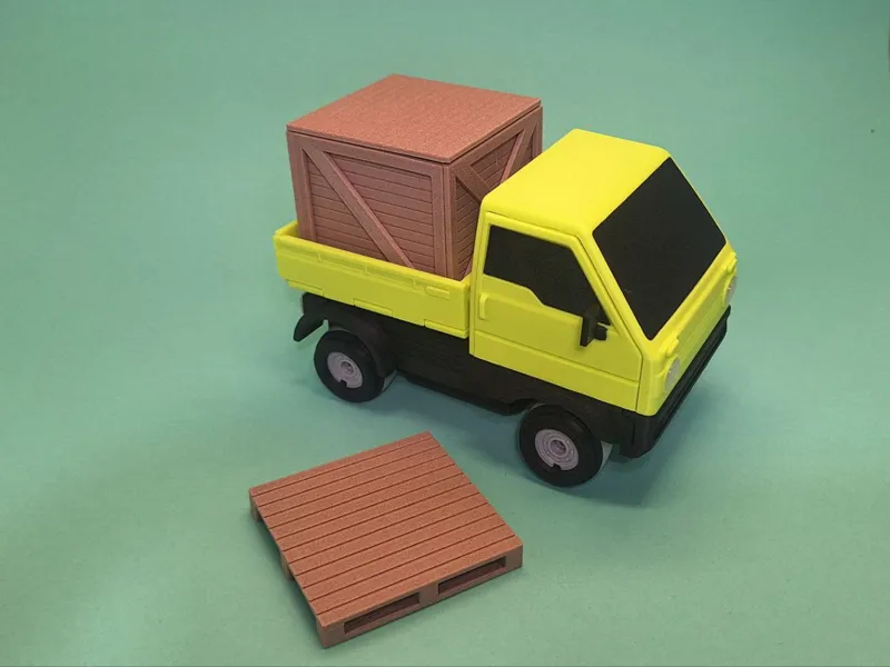Wooden crate & pallet, fits cyberbrick truck