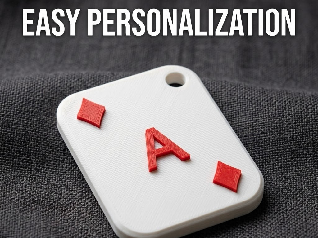 Customizable Ace of Diamonds Card Keychain