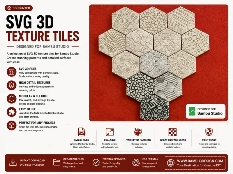 SVG 3D Texture Tiles for Bambu Studio