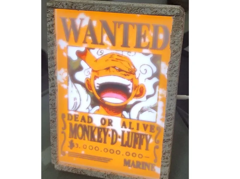 Litofania Wanted Luffy