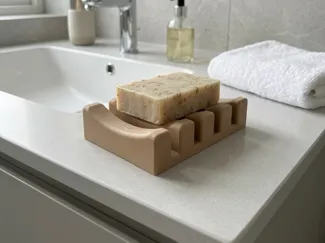 Curved Slatted Soap Dish Holder