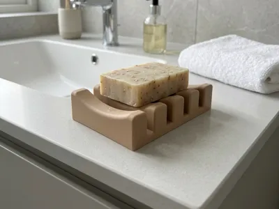 Curved Slatted Soap Dish Holder