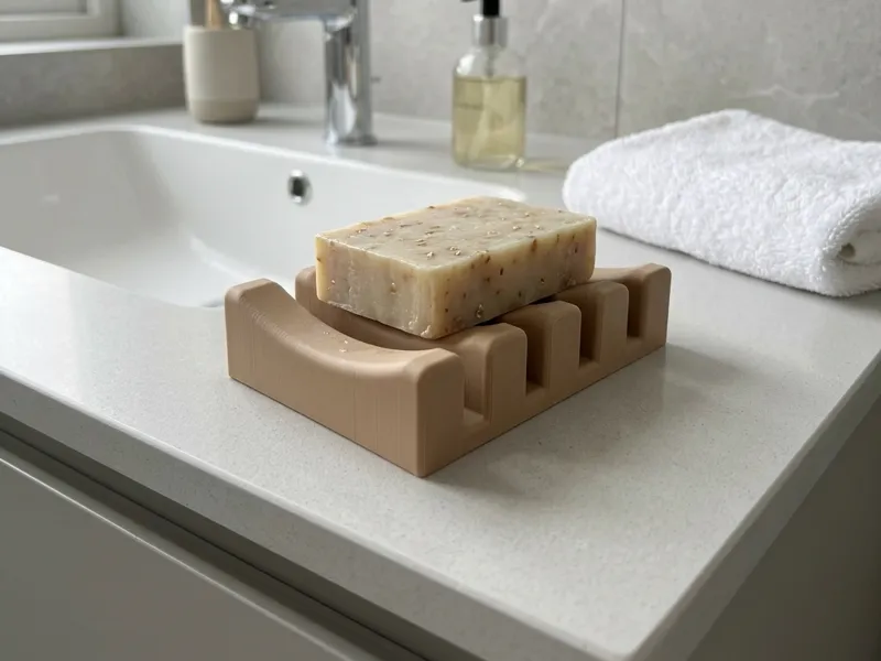 Curved Slatted Soap Dish Holder