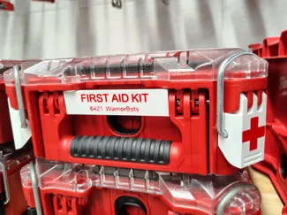 First Aid Latch and Label