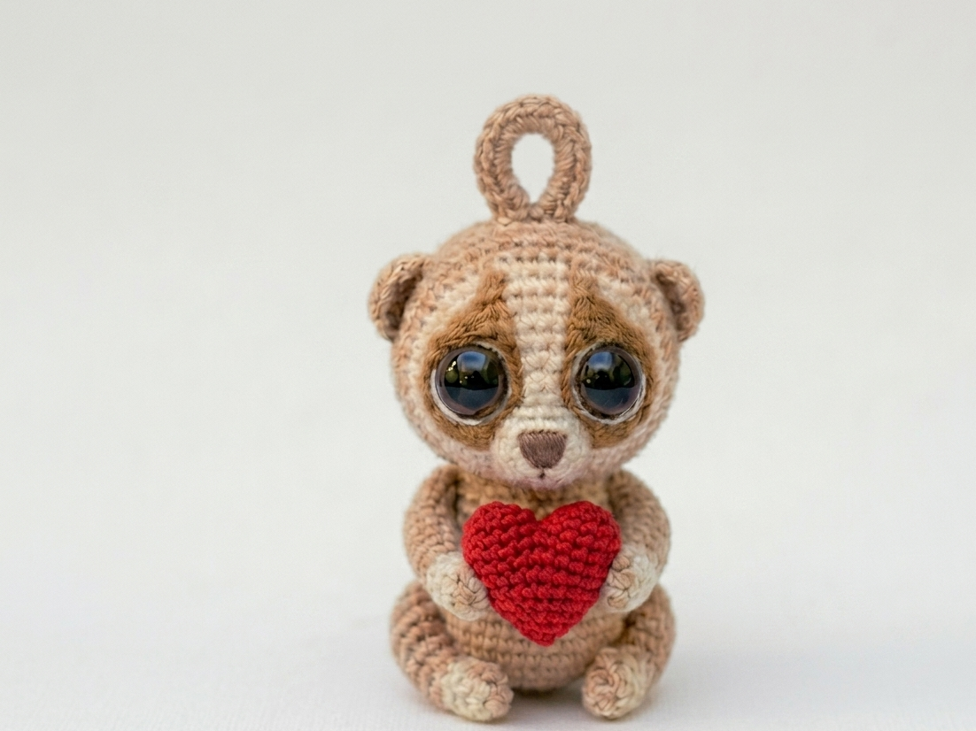 Loris Lento Keychain - Knitted Effect
