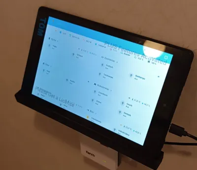 Socket holder for 8" tablet on power supply