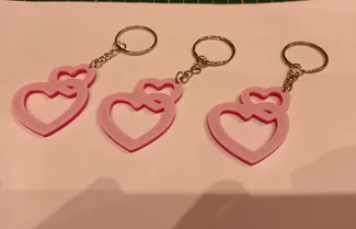 porte clé double coeur