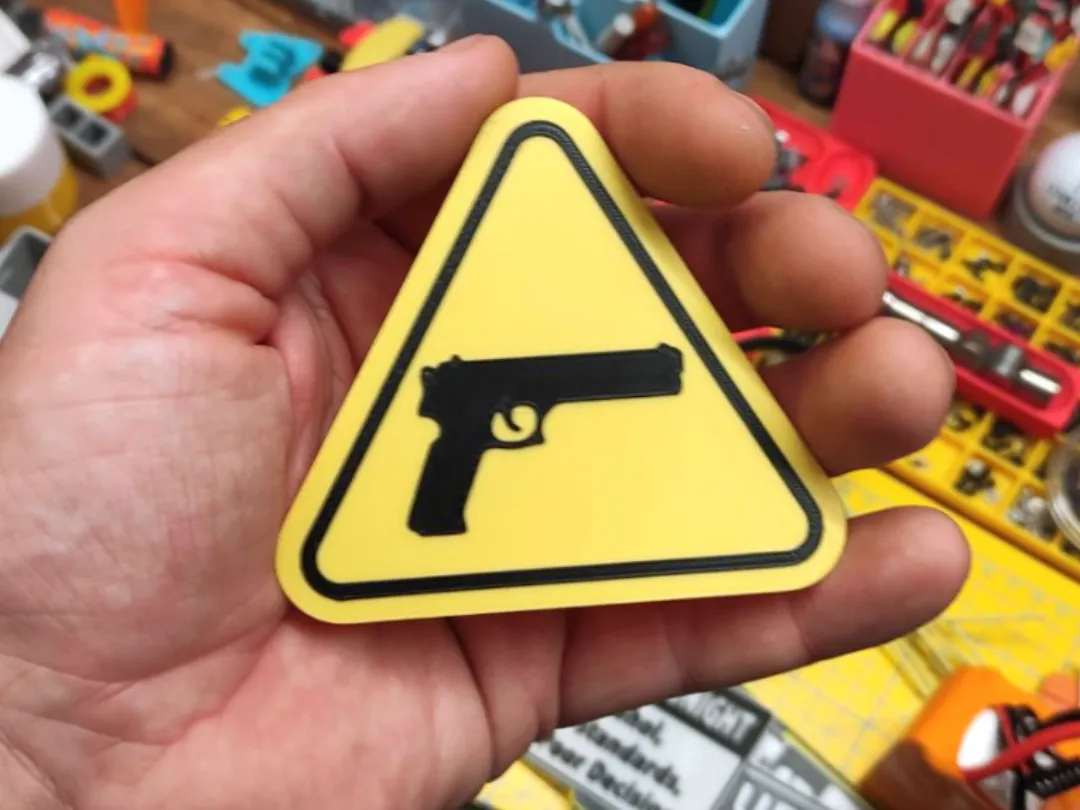 Gun Sign File Gun sign - Free 3D Print Model - MakerWorld