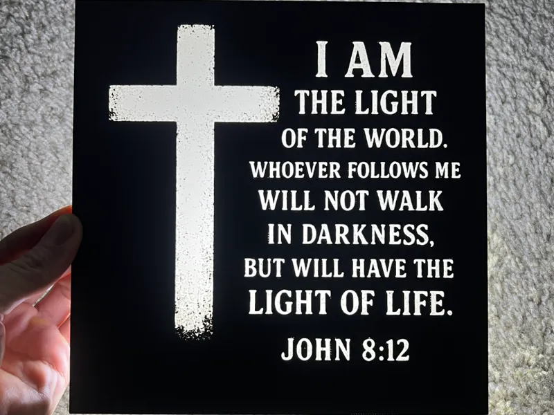 John 8:12 Light Up Display Art