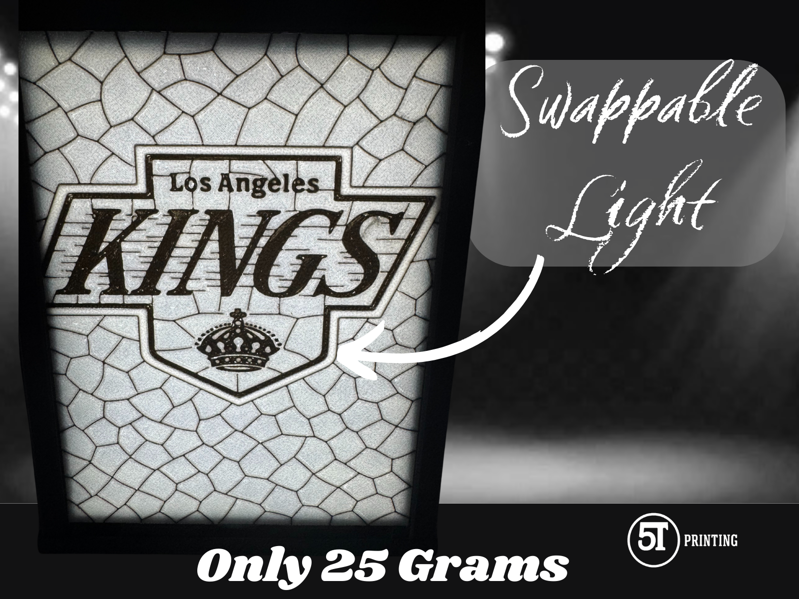 Los Angeles Kings light (swappable glass)