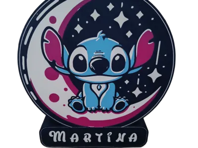 Stitch night light on the moon