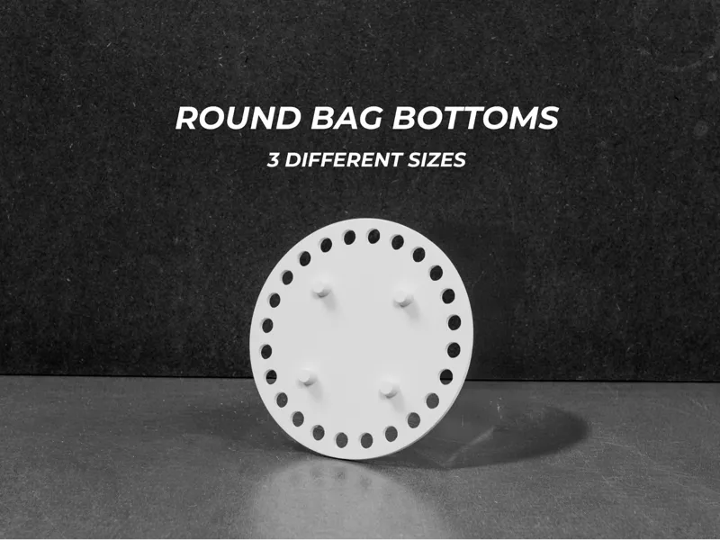 Crochet round bag bottoms - with feet