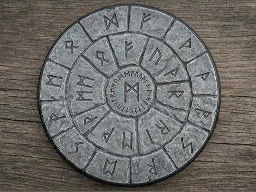 Stone Plate Base with Runes 32mm or 40mm