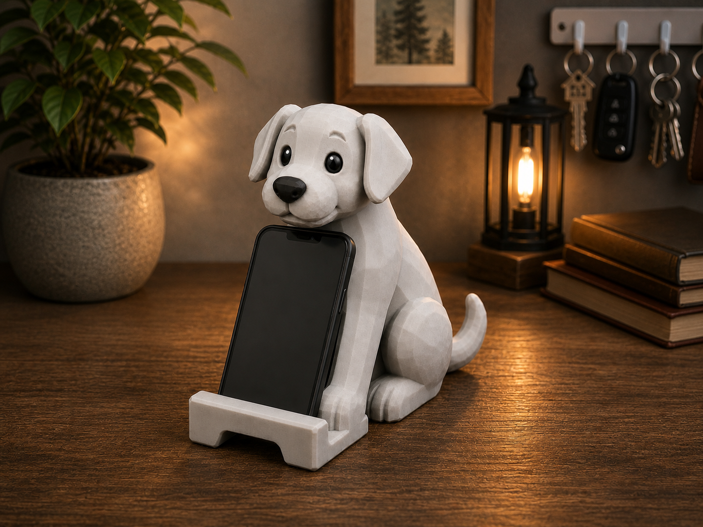 Cute Puppy Phone Stand – Dog Smartphone Holder 3D model