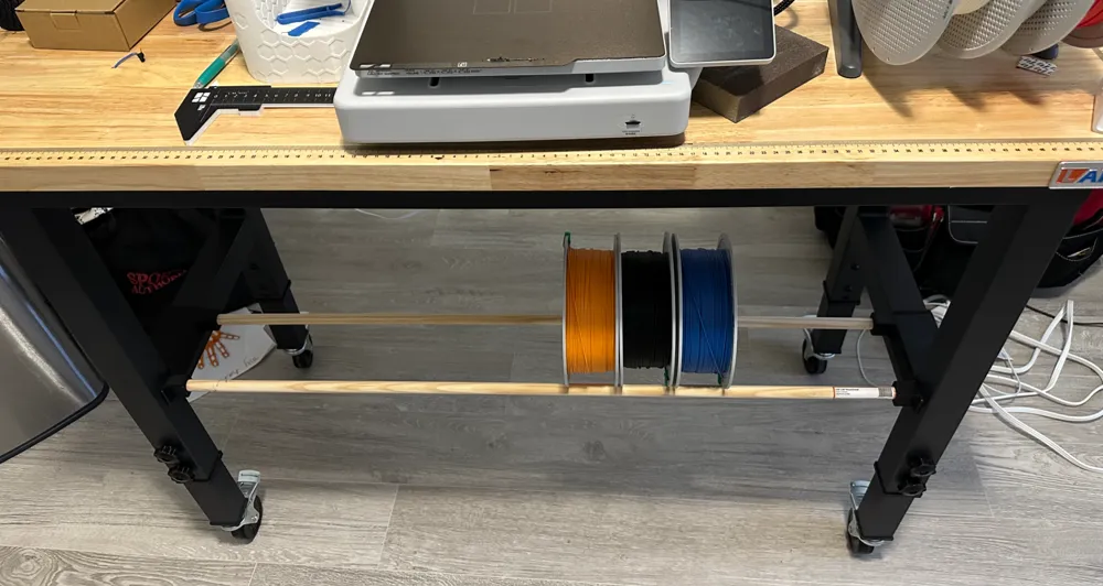 Under Table Spool Rods Spool Rack for Under Printer Table - Free 3D Print Model - MakerWorld