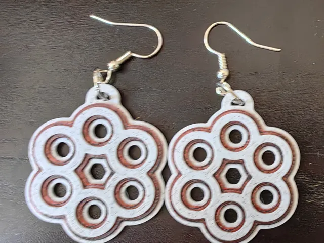 Hex Tangent Circle Earrings – Geometric Jewelry