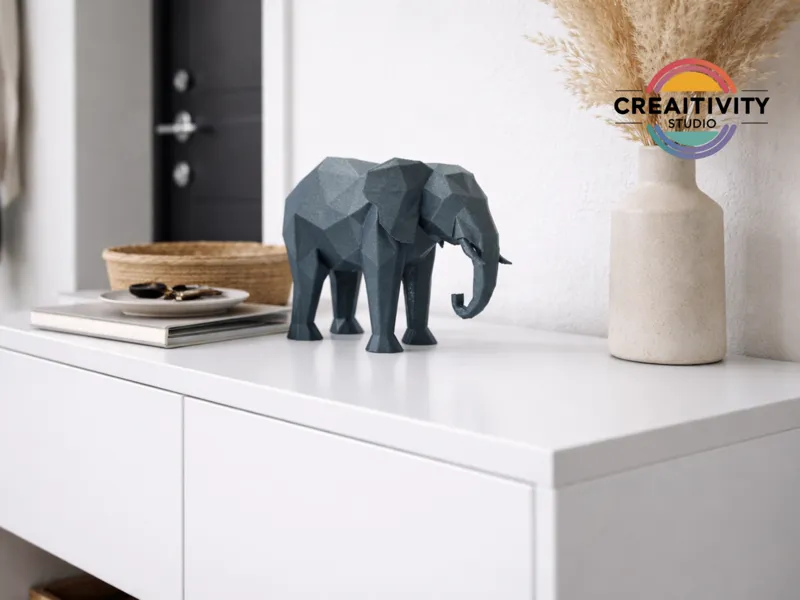 Low-Poly Elefantenstatue - Tembo - Free Comm. Use