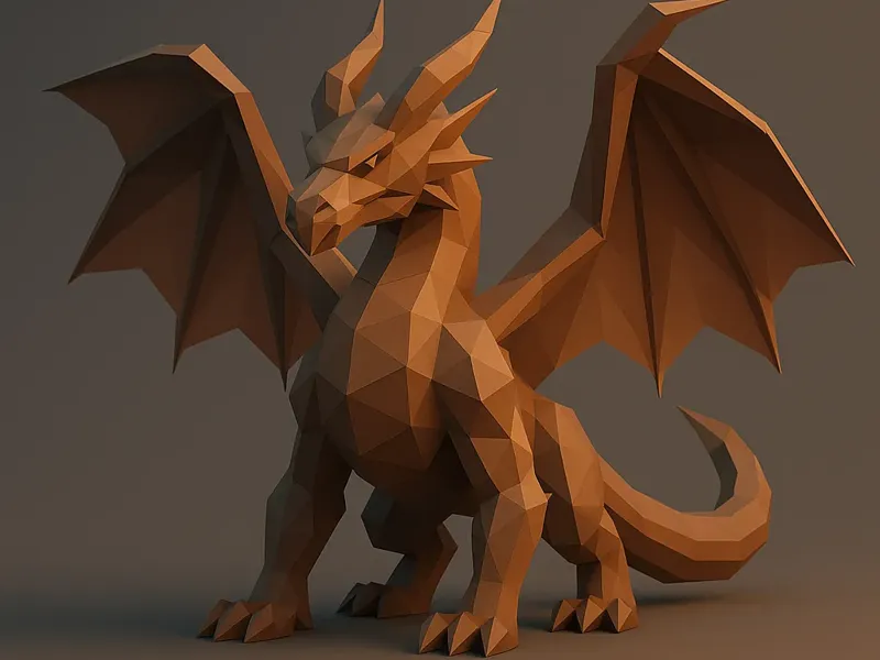 Power Drache Low Poly