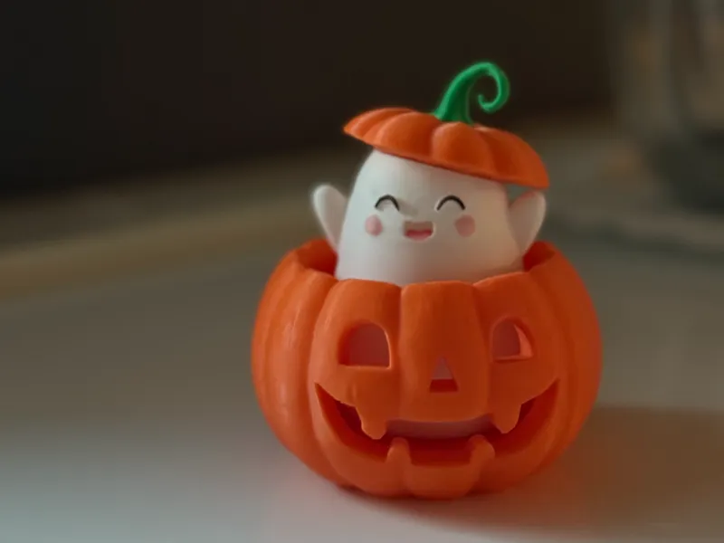 Cute Halloween Pumpkin Ghost 