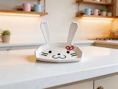 Cute Easter bunny head tray