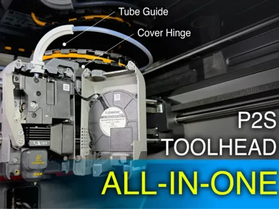 P2S Toolhead Cover Hinge and Tube Guide All in One