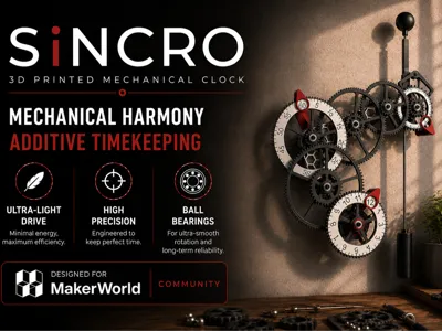 Sincro! 3d printed mechanical clock soon avaiable!