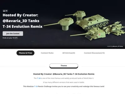 Bavaria_3D Tanks x MakerWorld T‑34 Evolution Remix