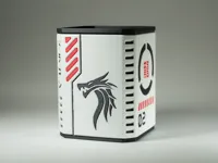 0.2mm, 3 walls, 20% infill, 3 color, White, Red, Grey