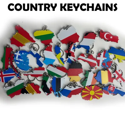 Country Map Keychain Collection
