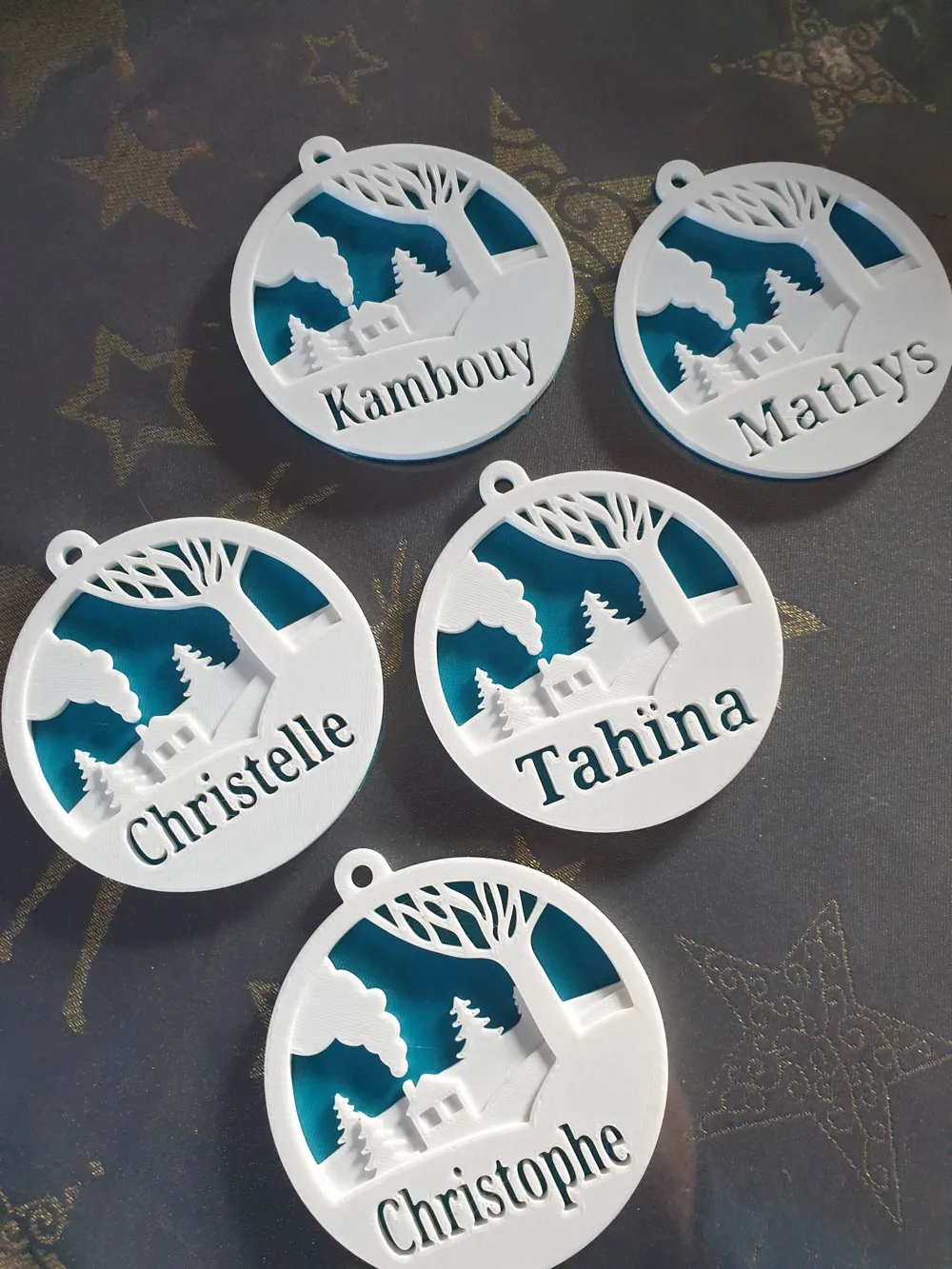 Boule de Noël nominative (ou pattes) Remixed by minivanbuzz - MakerWorld