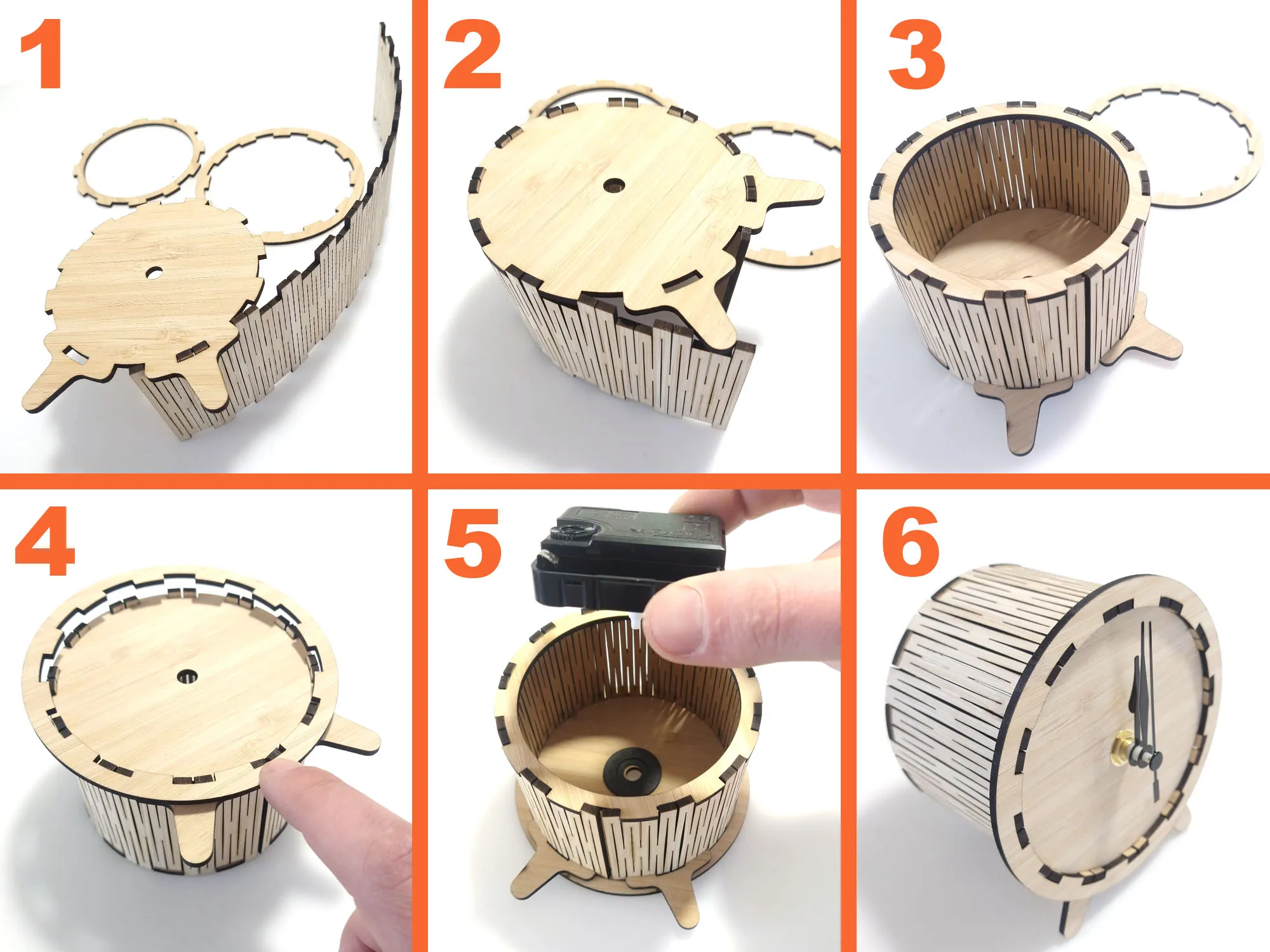 Laser Cut Minimal Clock - Free 3D Print Model - MakerWorld